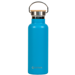 [GO0005] GOURDE INOX BLEUE - BOUCHON BAMBOU